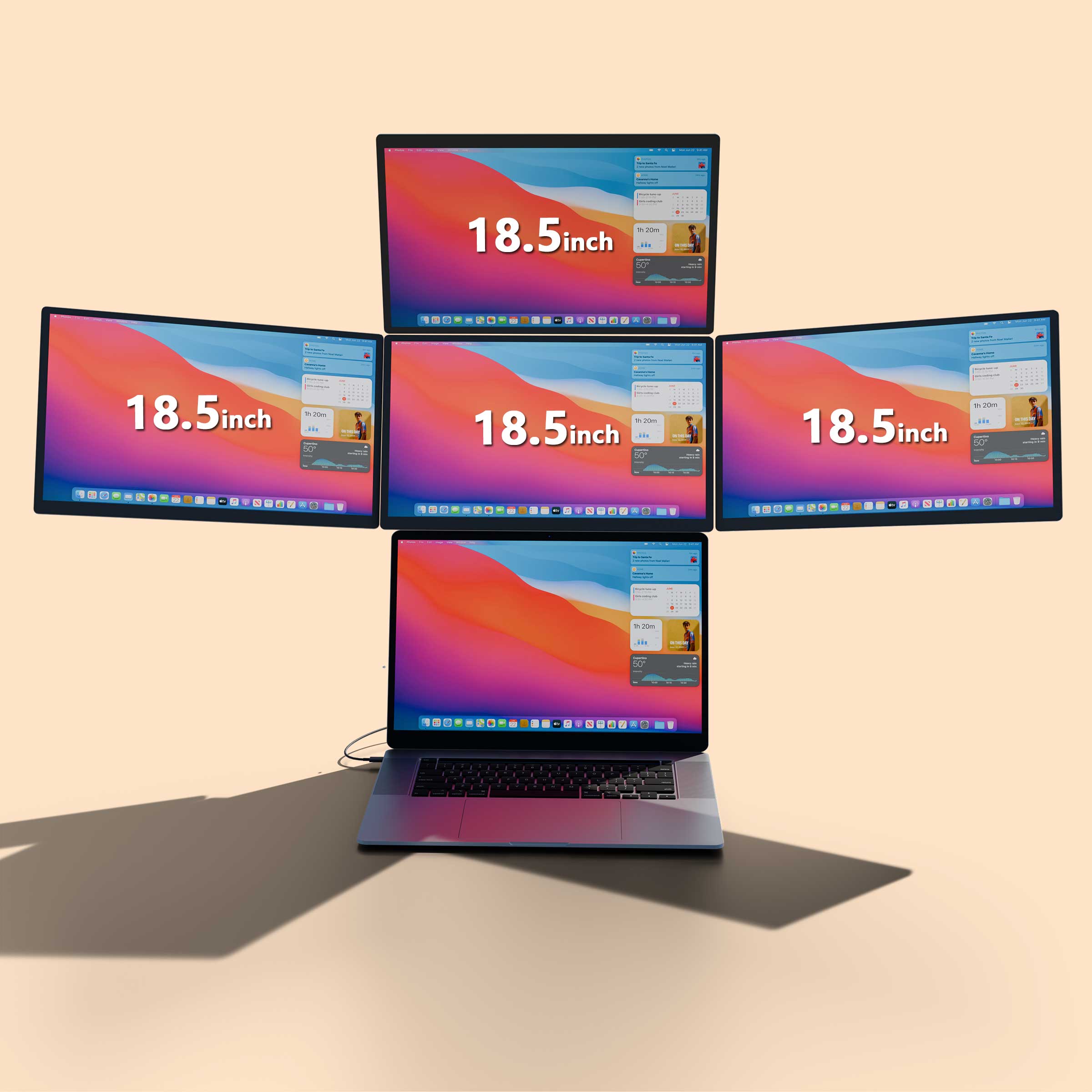 Lepow FlexScreen – 4 x 18.5" Modular Portable Monitors