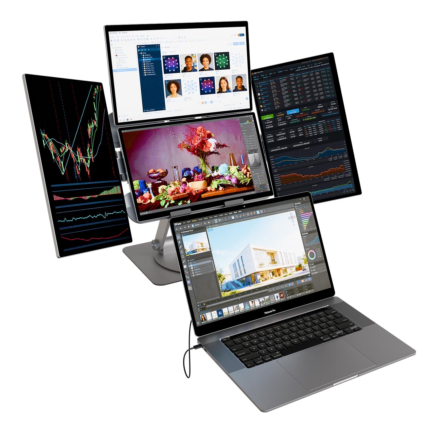 Lepow 16" Modular Triple Monitor for Laptop