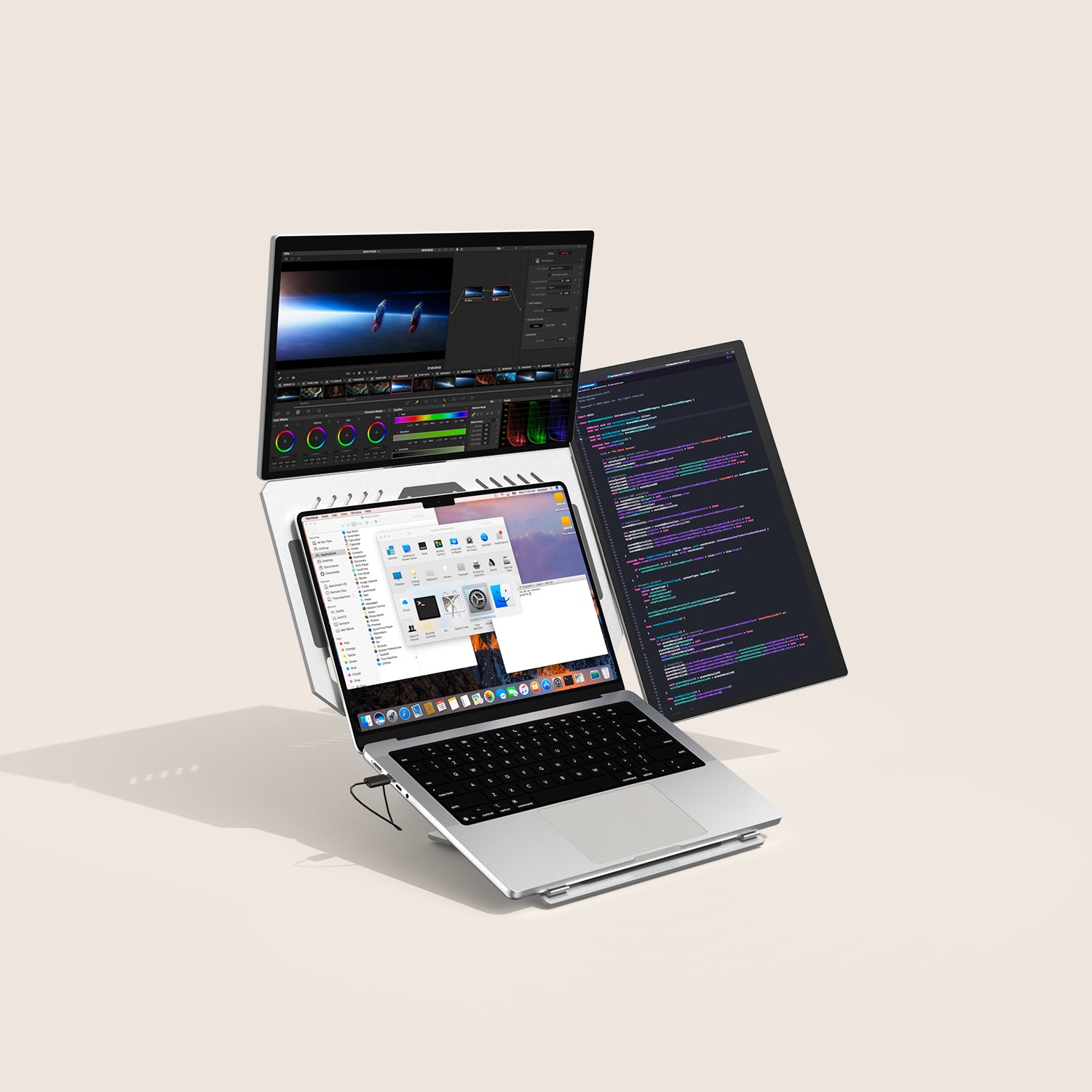 18.5″ Modular Dual Screen Monitor with Aluminum Data Stand