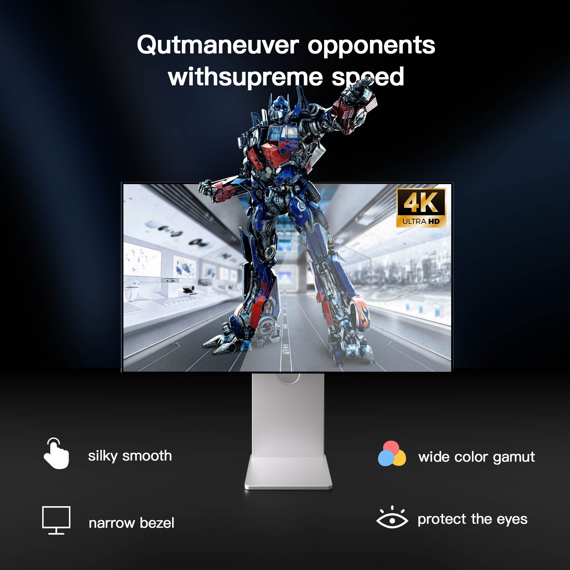 HISMART 31.5 Inch 4K 75hz Aluminium CNC Shell