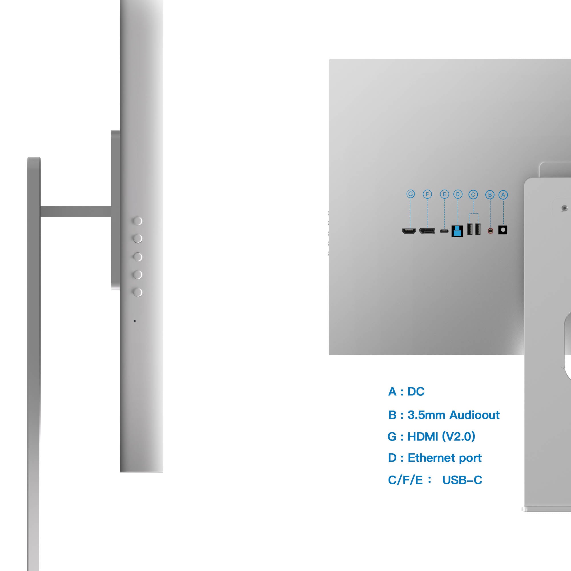 HISMART 31.5 Inch 4K 75hz Aluminium CNC Shell