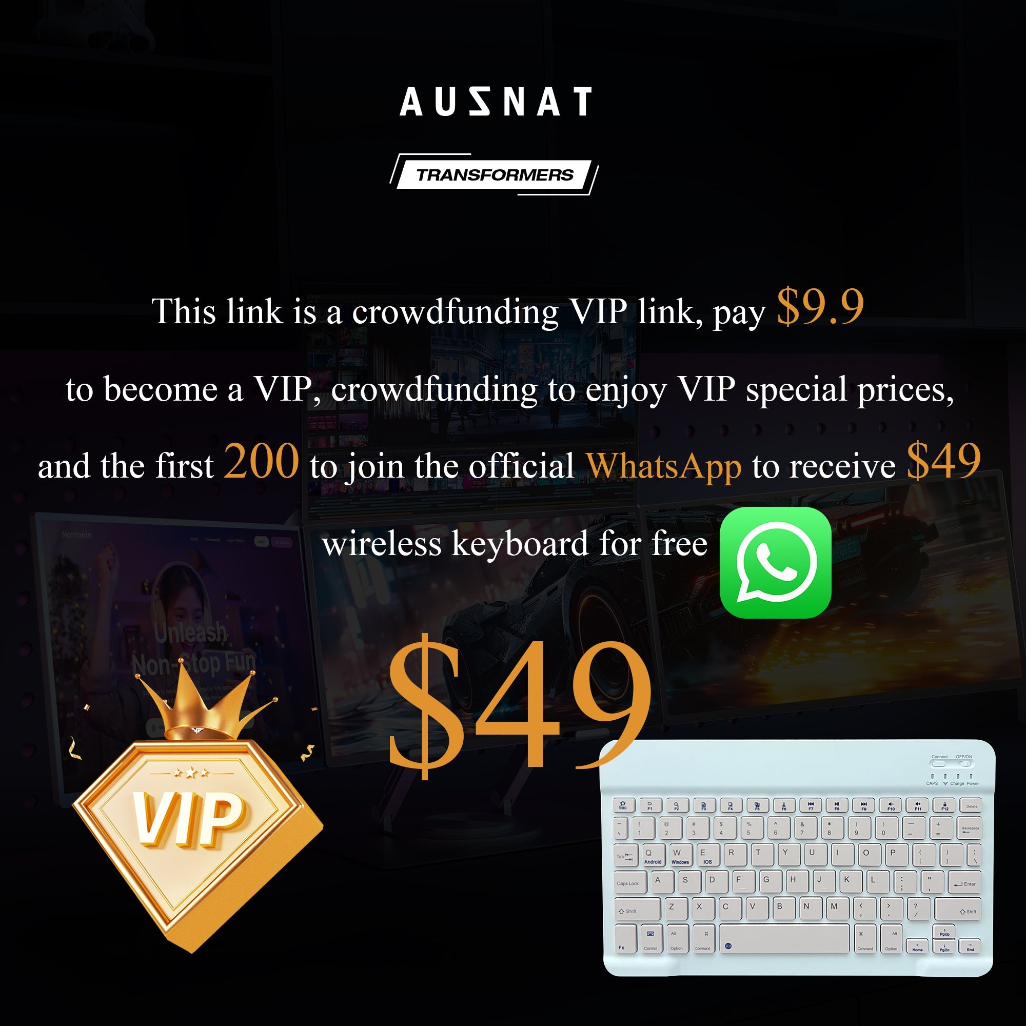 AUSNAT TANSFORMERS The Ultimate 4-Screen Experience for Limitless Productivity Pre-sale VIP