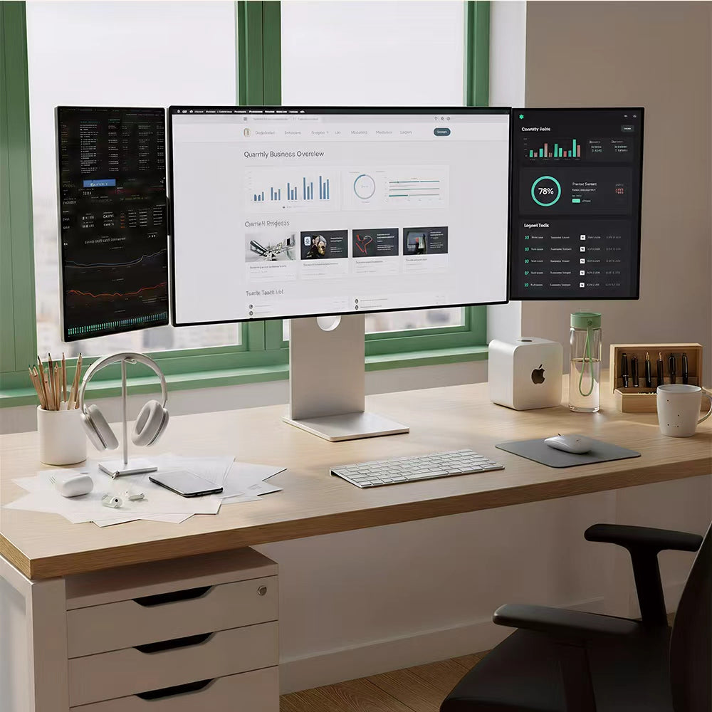 Lepow TriScreen Pro — 27" 4K + Dual 16" Portable Side Monitors