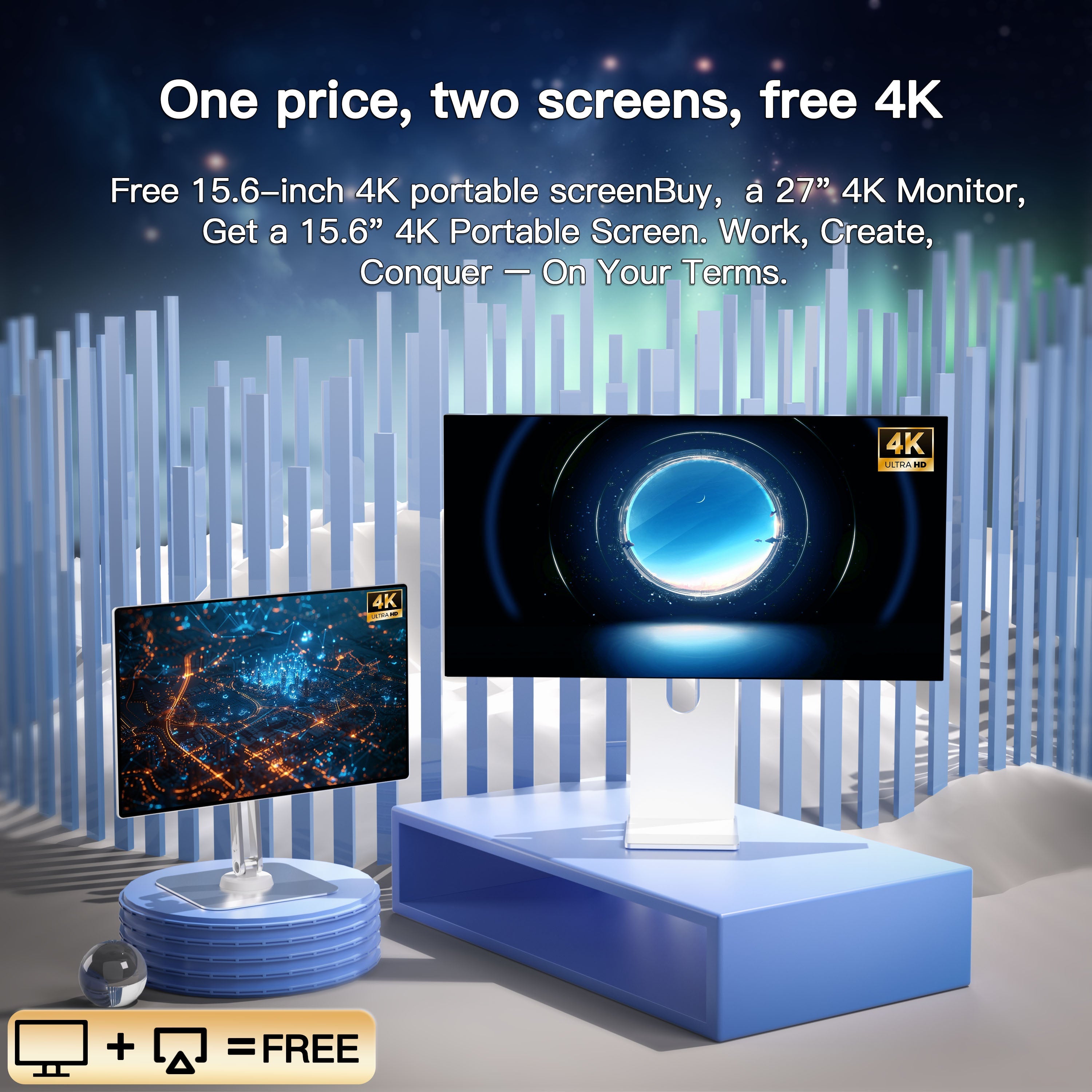HISMART H03 27 Inch 4K 3840(RGB)×2160UHD 450 cd/m² Monitor mirror screen