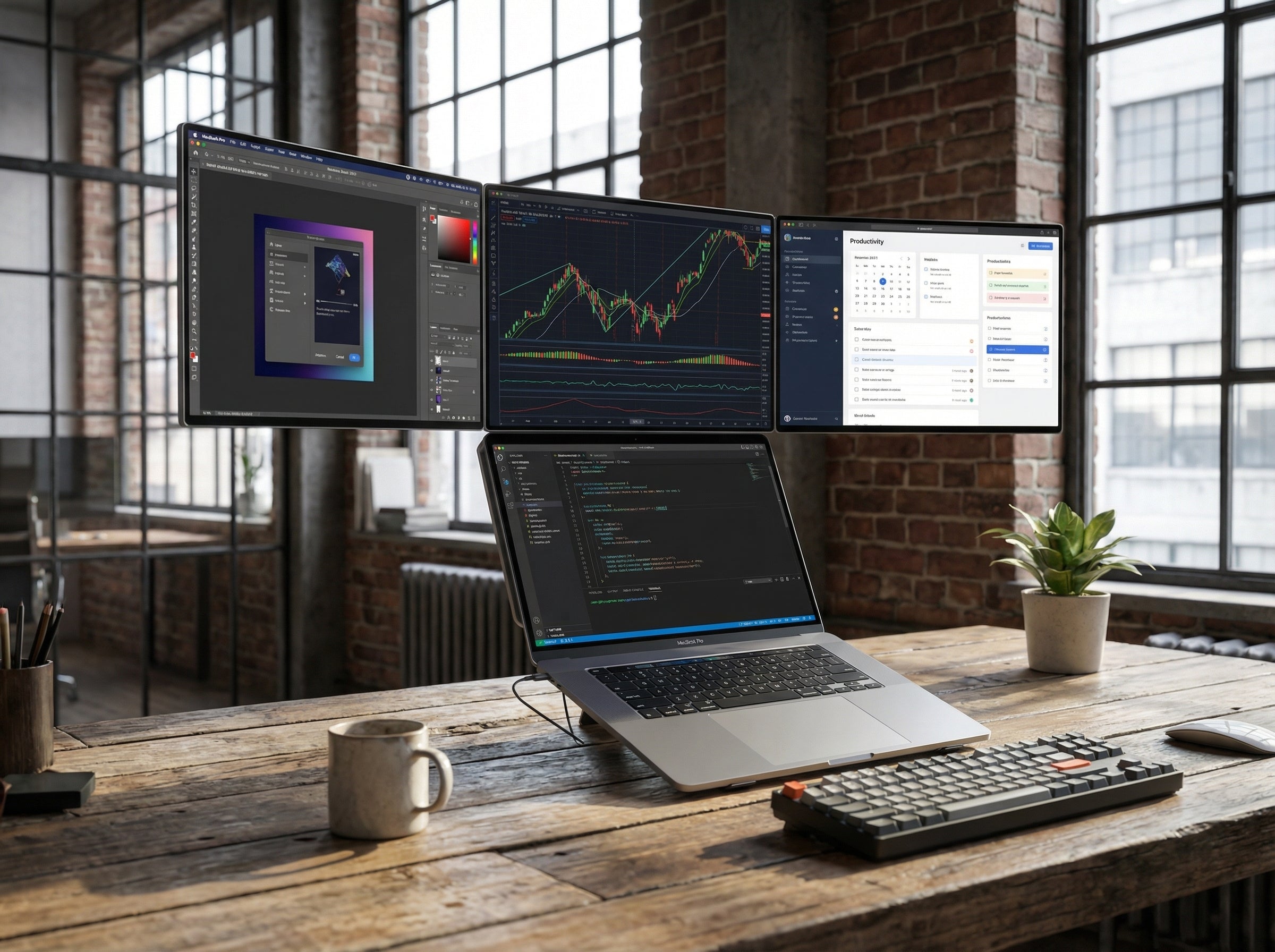 Lepow 16" Modular Triple Monitor for Laptop