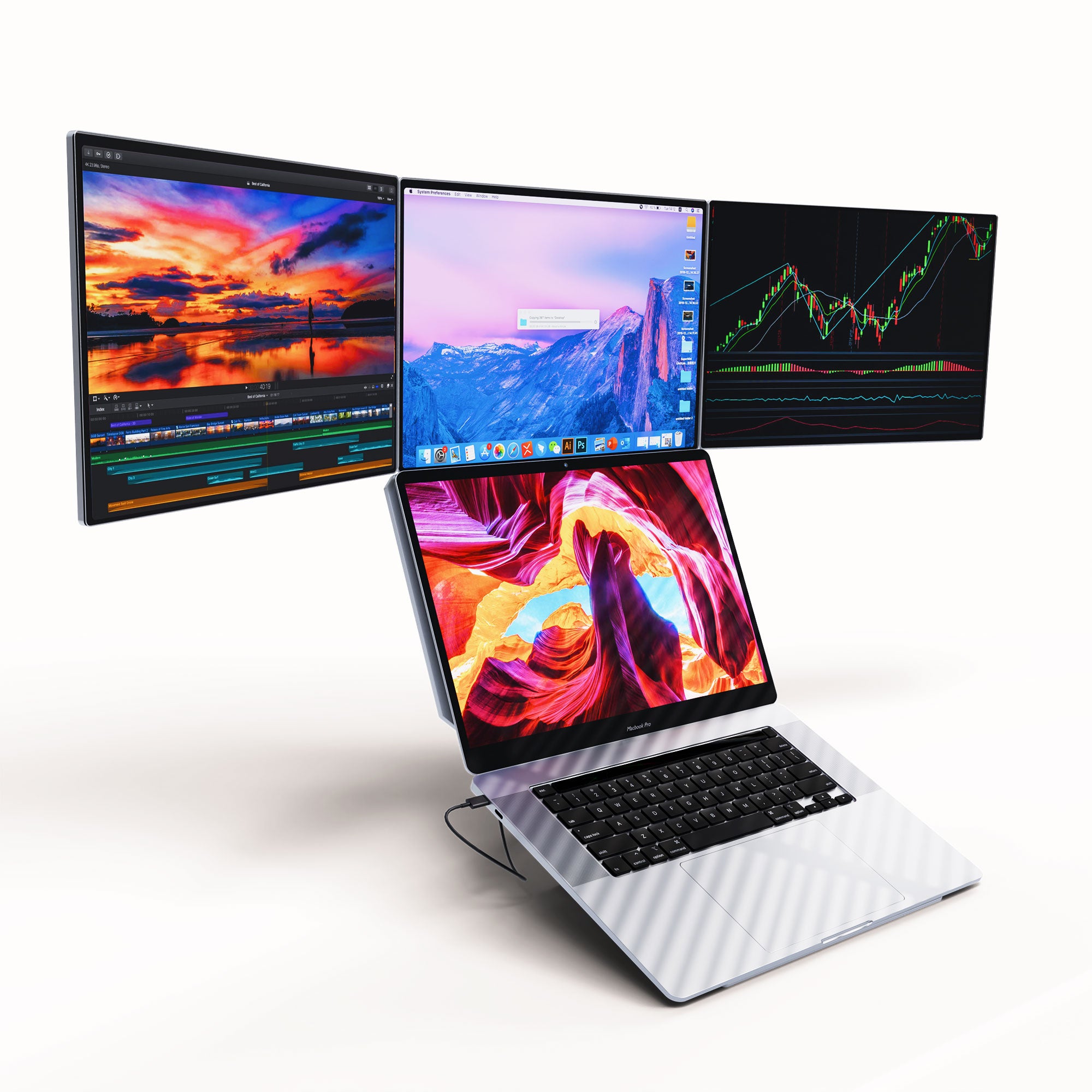 Lepow TriCreate 16" Silver – Modular Triple Portable Monitor