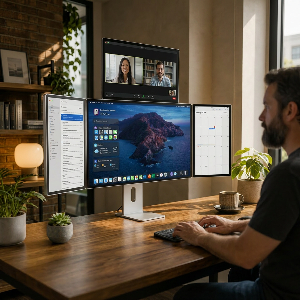 Lepow TriScreen Pro 27" 4K Quad Monitor Workstation
