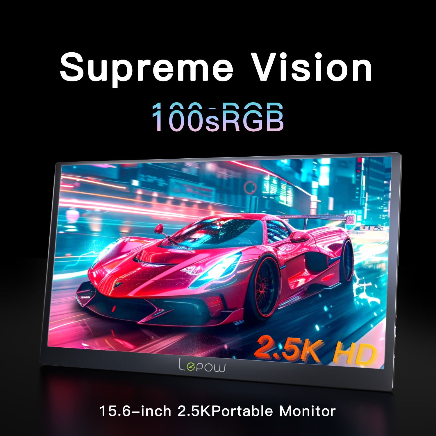 Lepow Z1promax 15.6-inch 2.5K IPS portable monitor with VESA mount and built-in speakers