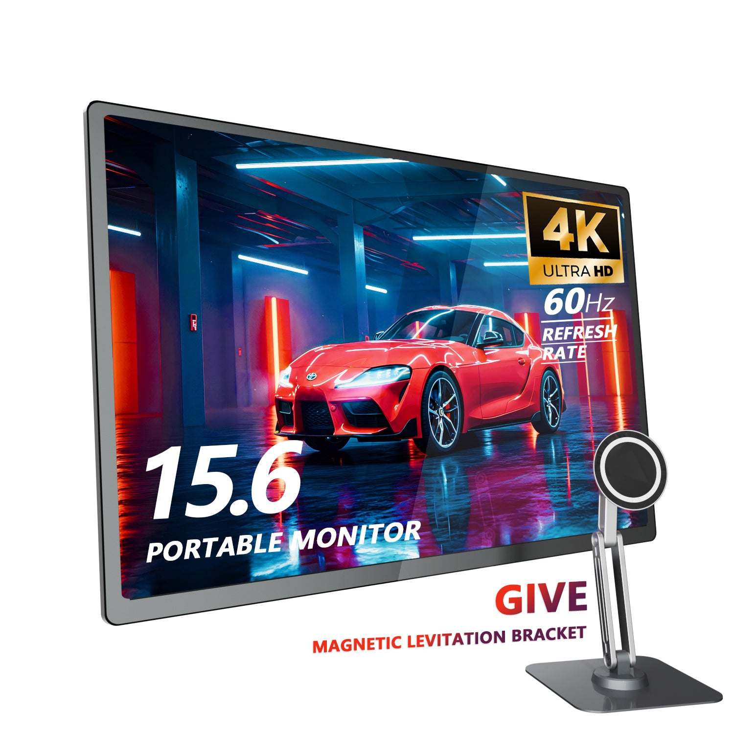 Lepow 15.6" 4K UHD IPS portable monitor with USB-C and mini HDMI for laptop and phone