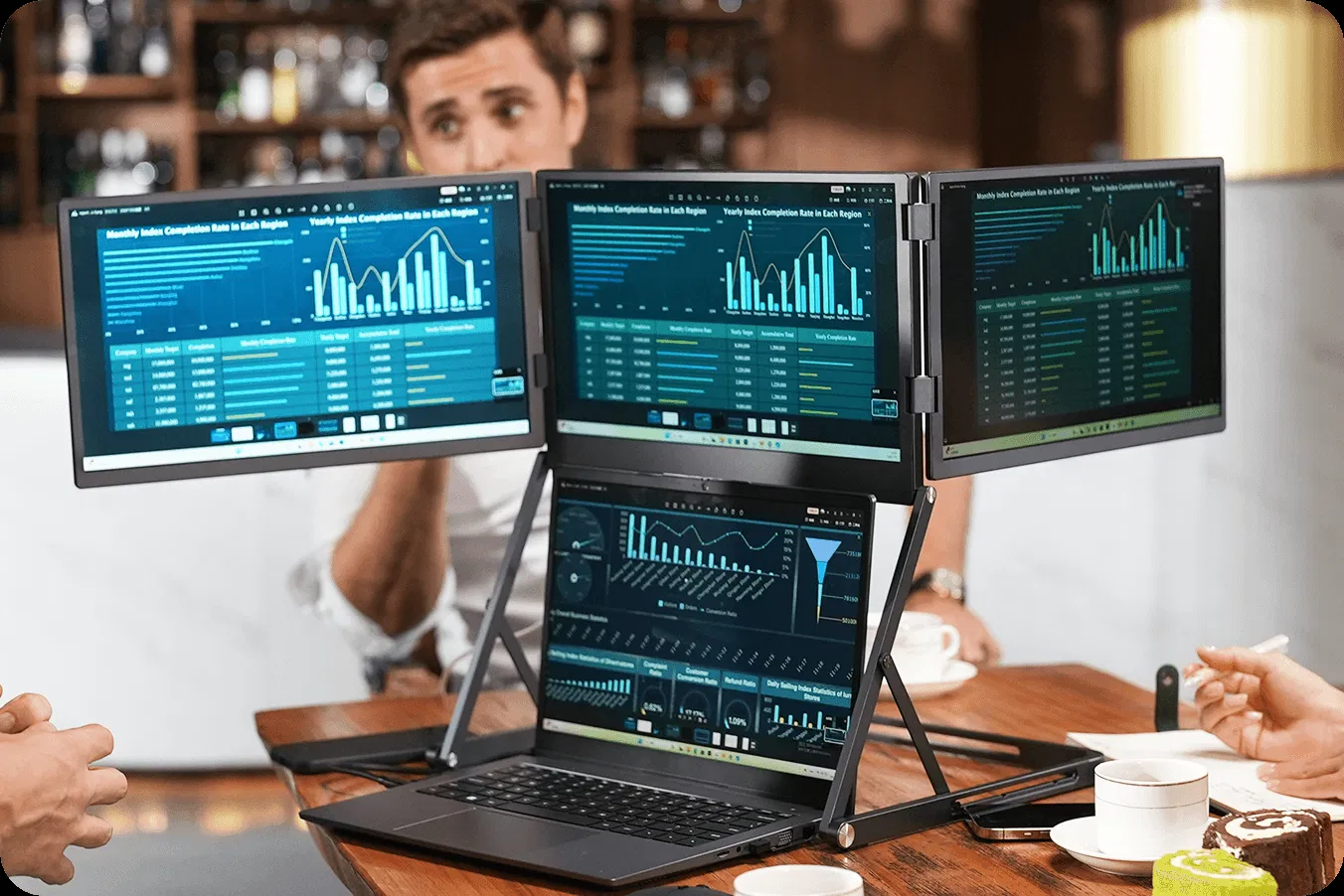 portable monitor with dual speakers