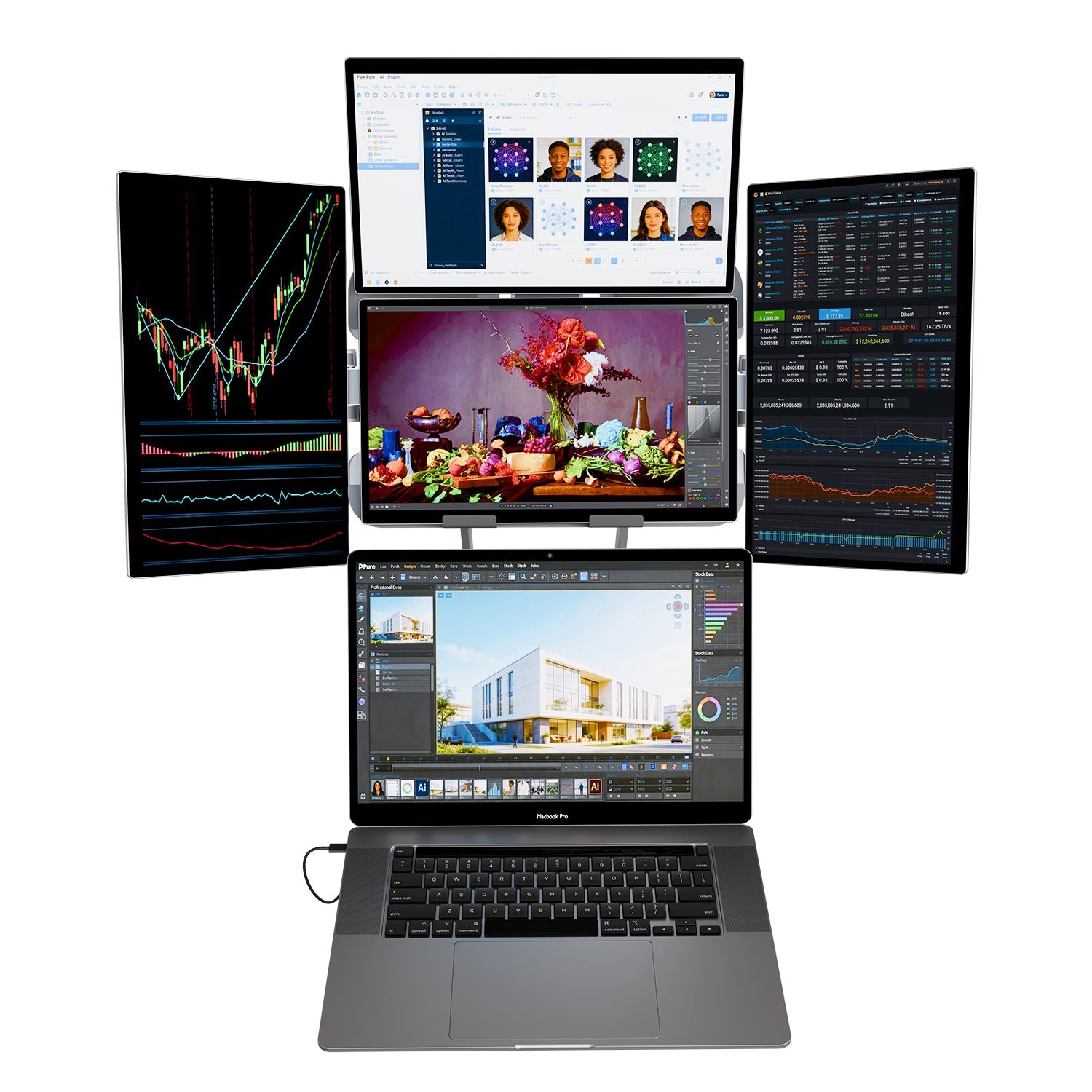 Lepow 16" Modular Triple Monitor for Laptop