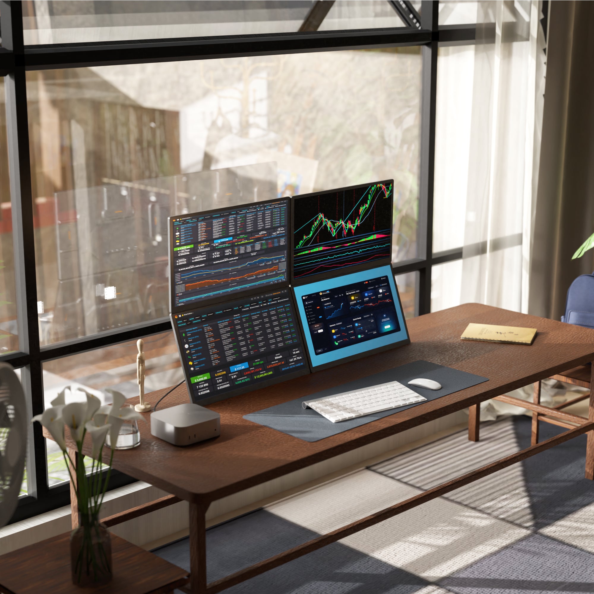 Lepow FlexScreen – 4 x 18.5" Modular Portable Monitors