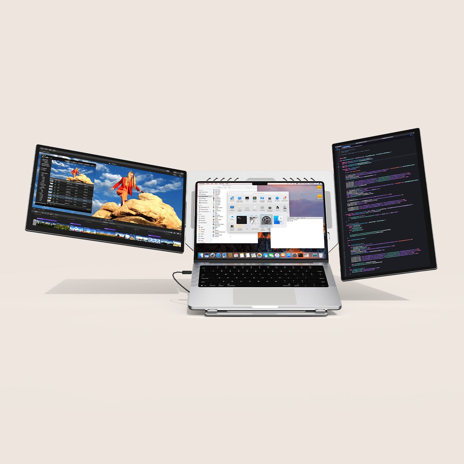 18.5″ Modular Dual Screen Monitor with Aluminum Data Stand