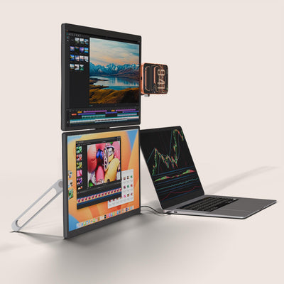 Modular Dual 18.5″ Monitor System Compact Aluminum Stand Included