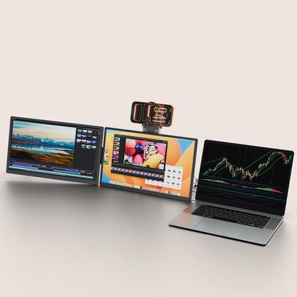 Modular Dual 18.5″ Monitor System Compact Aluminum Stand Included