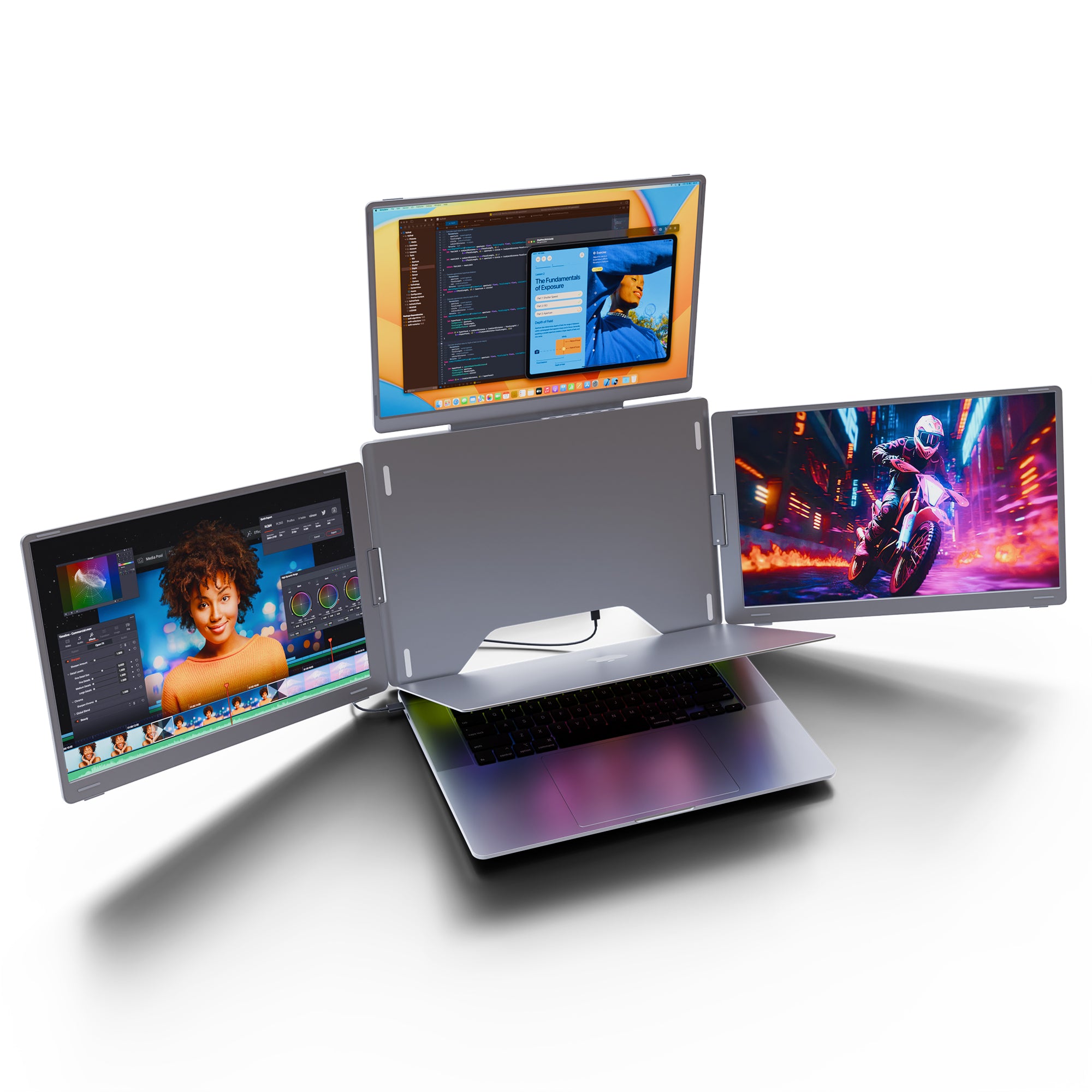 Triple Monitor for Laptop | Lepow TriCreate Foldable 14