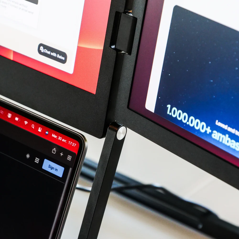 Lepow TriCreate – Triple 15.6" FHD Portable Monitor | IPS, USB-C, Aluminum, Foldable Triple-Screen for Laptop & Travel