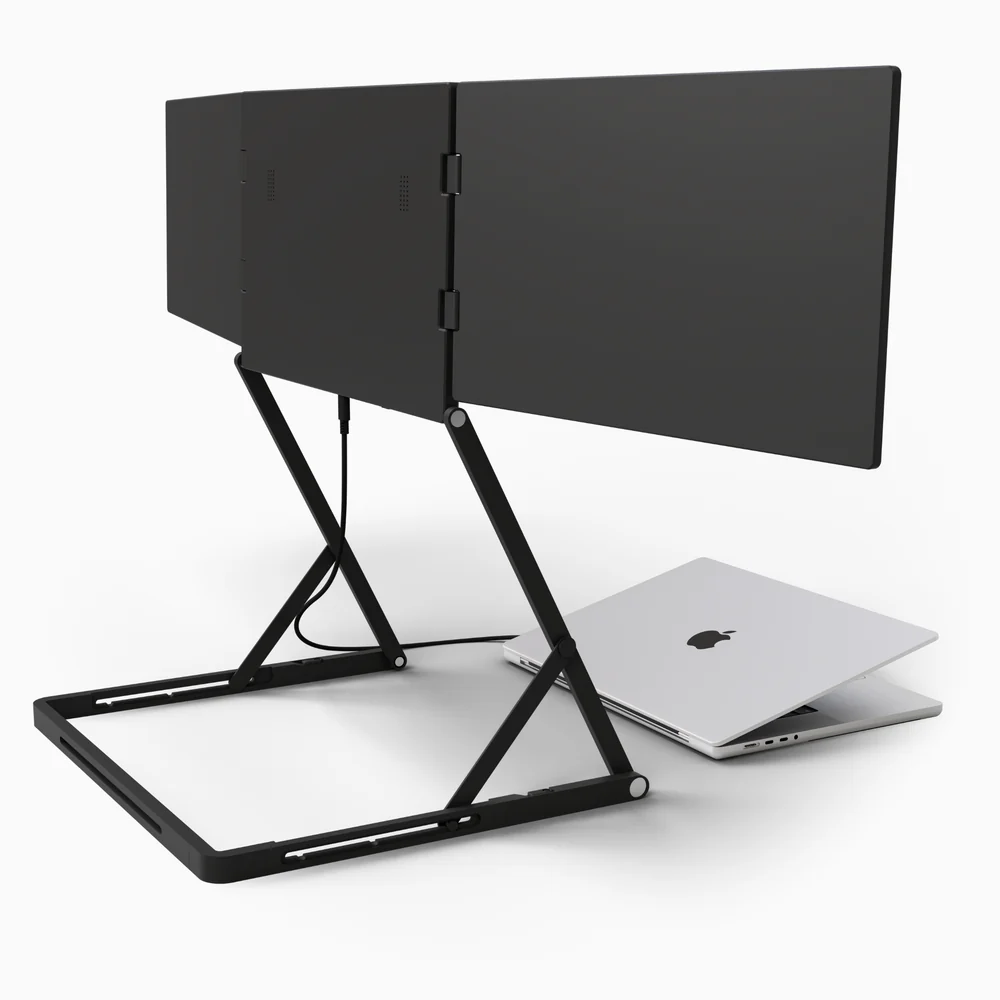 Lepow TriCreate – Triple 15.6" FHD Portable Monitor | IPS, USB-C, Aluminum, Foldable Triple-Screen for Laptop & Travel
