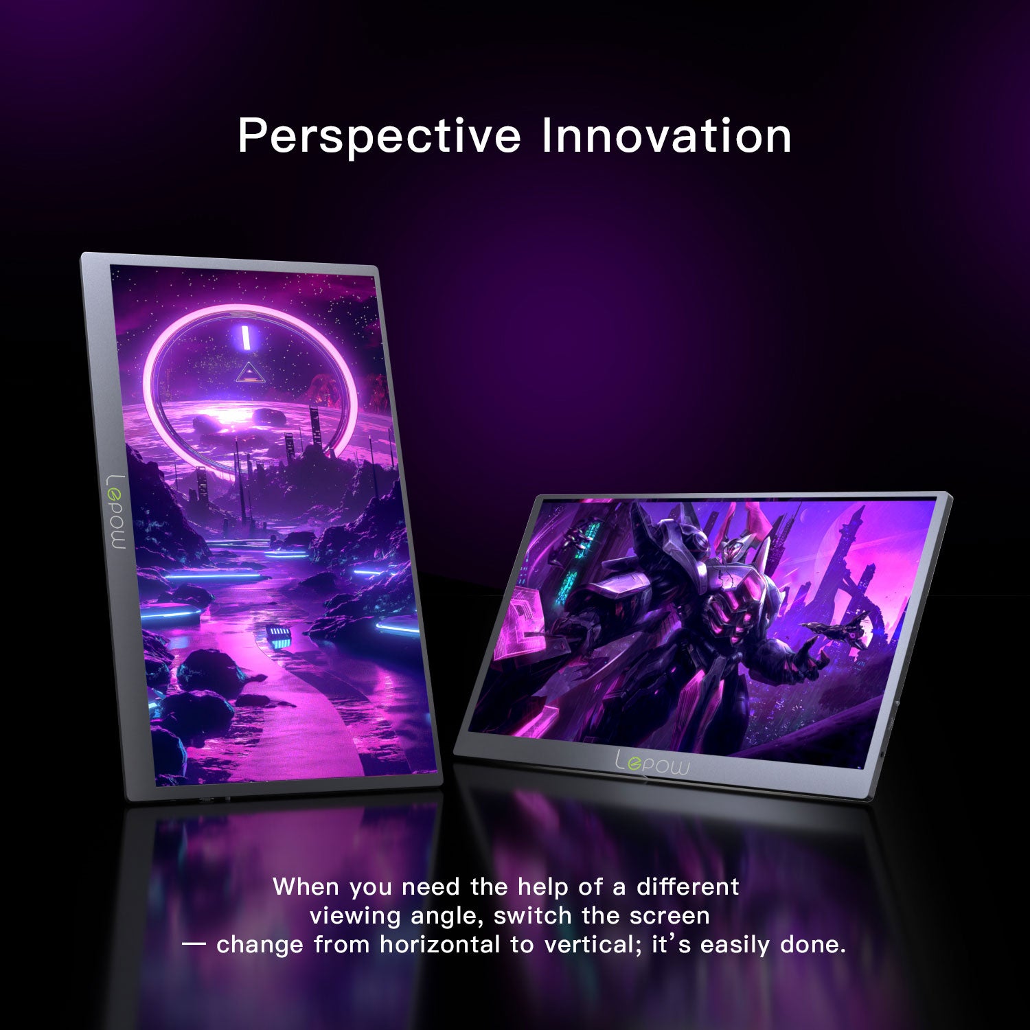 Lepow Z1promax 15.6-inch 2.5K IPS portable monitor with VESA mount and built-in speakers
