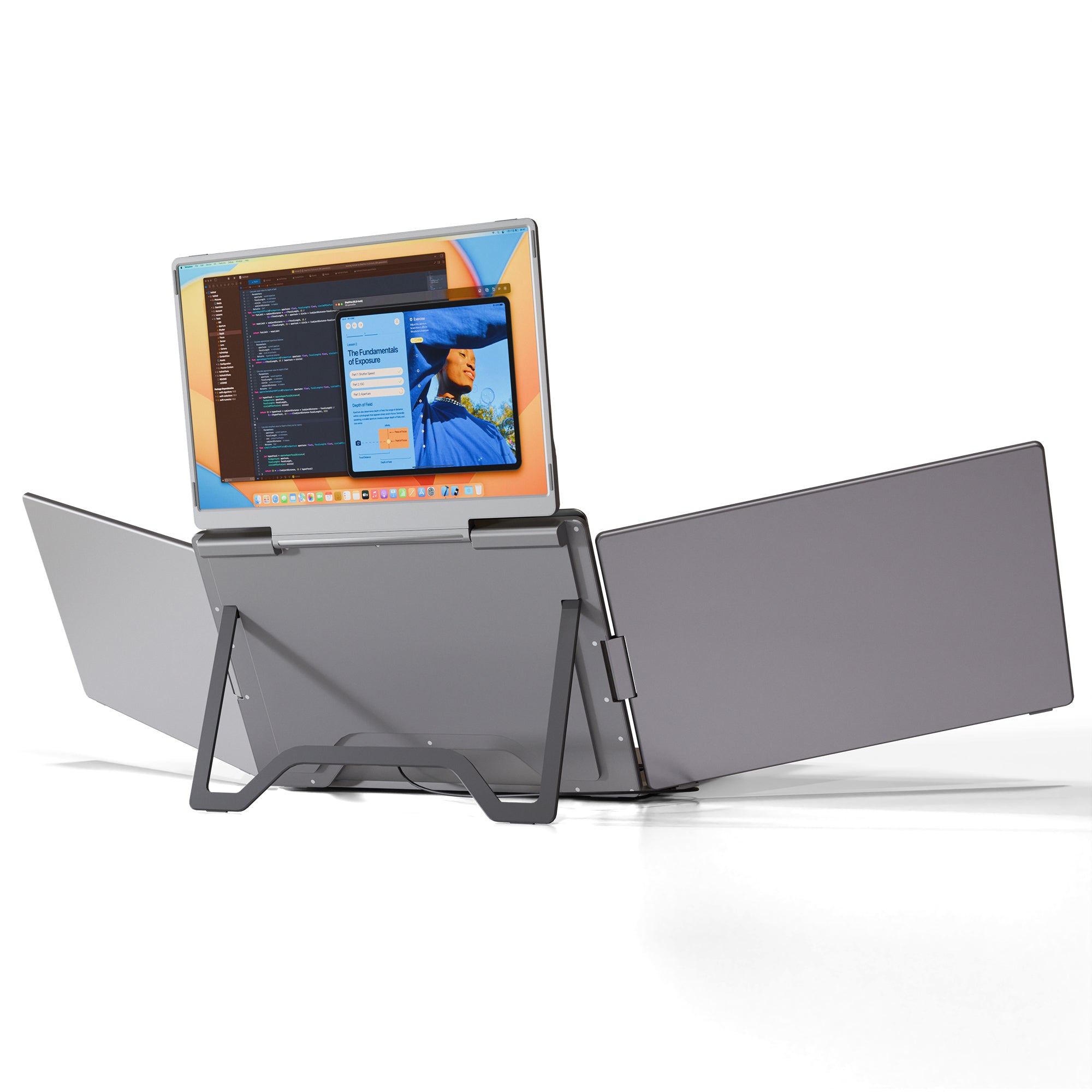 Triple Monitor for Laptop | Lepow TriCreate Foldable 14