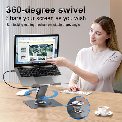 Lepow DockMate S – 12-in-1 USB-C Docking Station & Laptop Stand, Dual 4K@60Hz HDMI, 100W PD, Gigabit Ethernet, SD/TF, Budget-Friendly