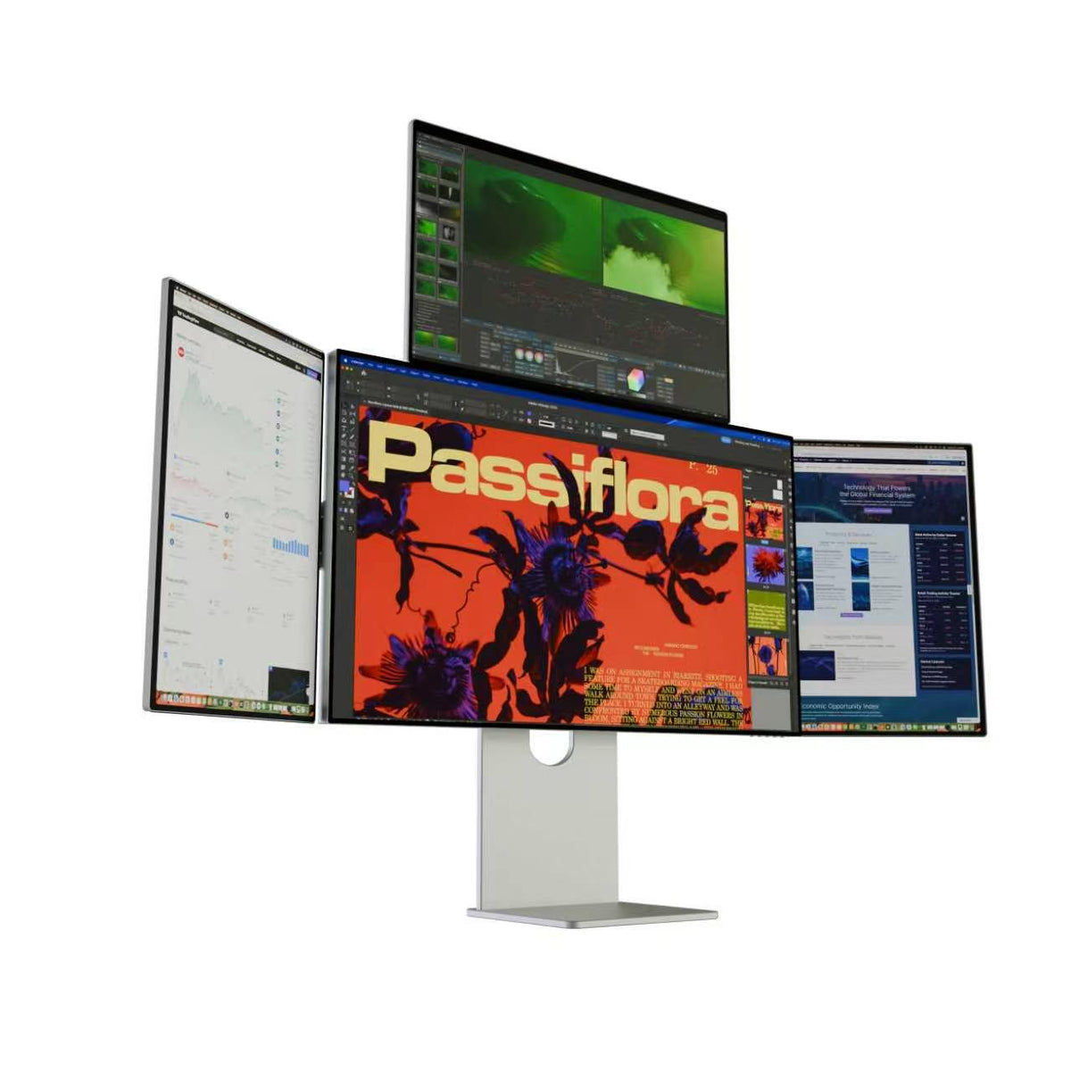 Lepow TriScreen Pro 27" 4K Quad Monitor Workstation