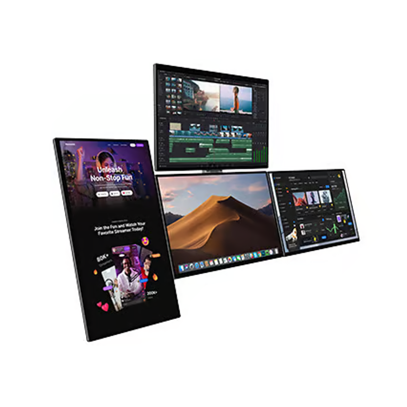 Lepow FlexScreen modular portable monitor setup with 4 x 18.5" screens
