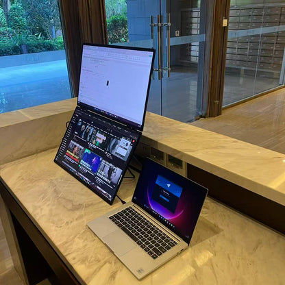 Lepow Delta Mega – 23.8″ 100Hz Dual Vertical Foldable Monitor | IPS, USB-C, Stacked Dual-Screen for Laptop, MacBook & Office Setup