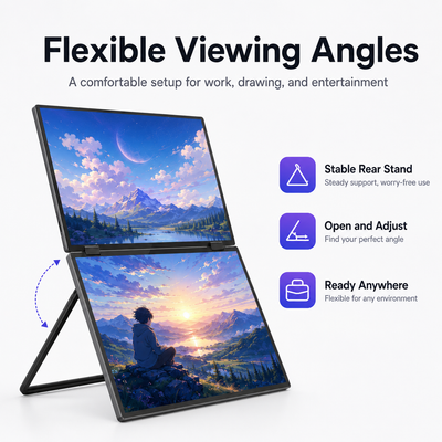 Lepow 16" 2.5K Dual-Screen Touch Portable Monitor