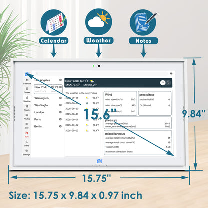 Lepow 15.6″ Smart Digital Wall Calendar with Multi-Calendar Sync
