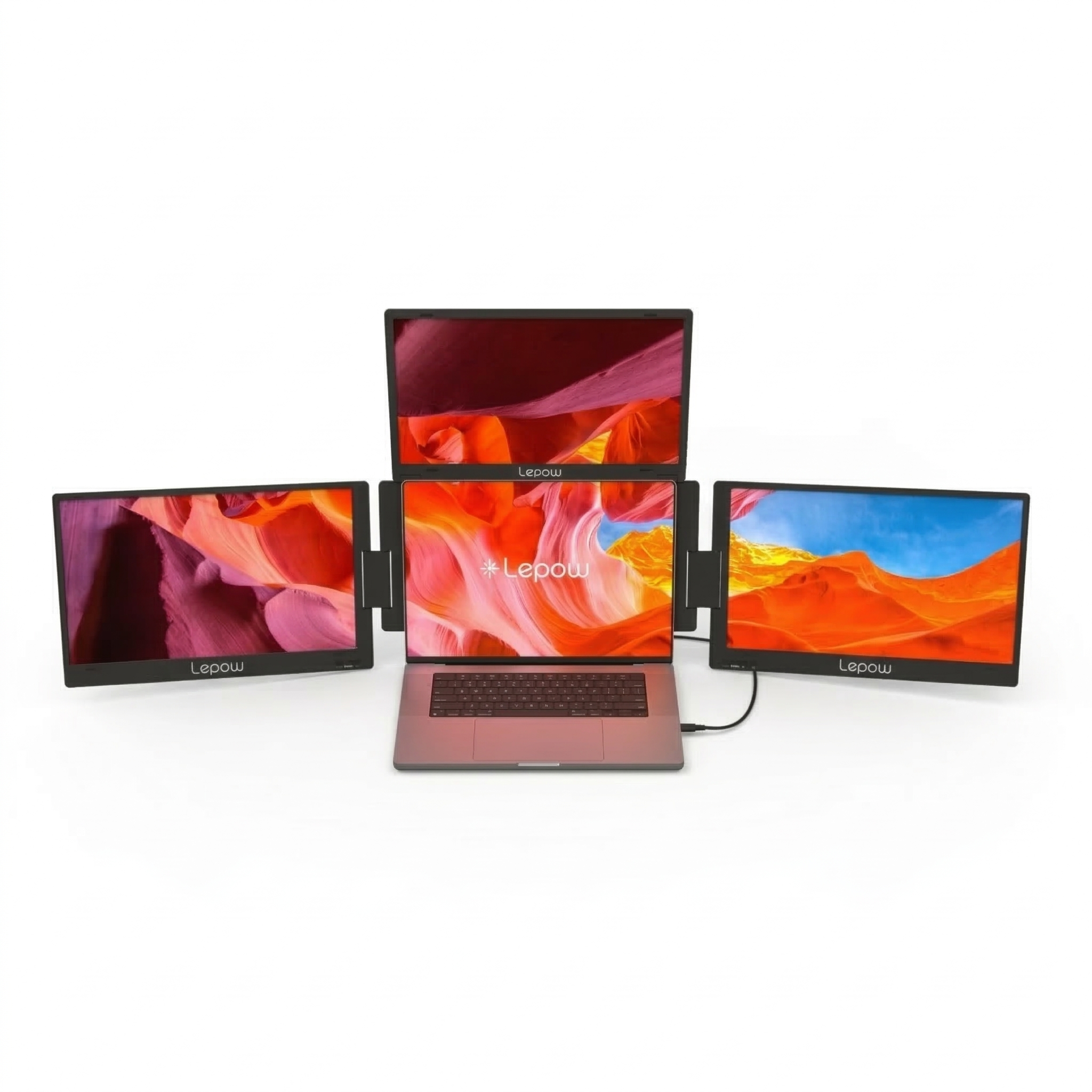 Lepow 16" Foldable Triple Monitor for Laptop