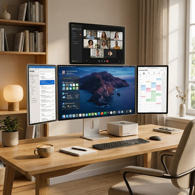 Lepow TriScreen Pro 27" 4K Quad Monitor Workstation