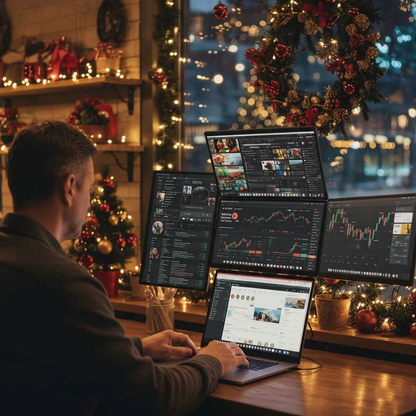 Lepow FlexScreen modular portable monitor setup with 4 x 18.5" screens
