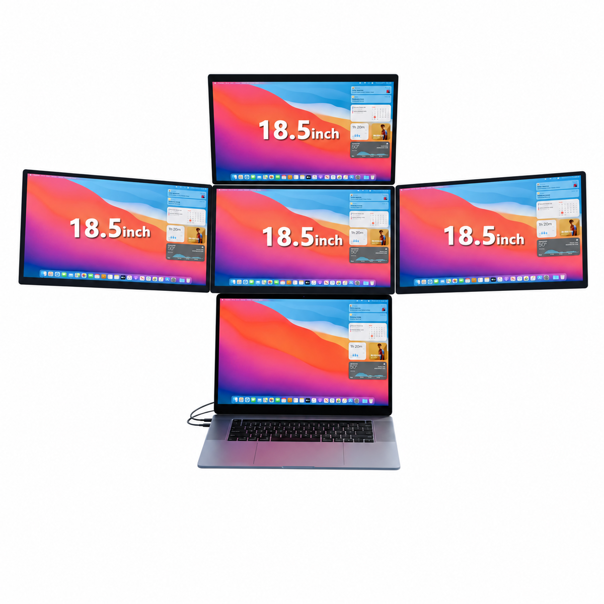 Lepow 18.5" Modular Quad Monitor Setup