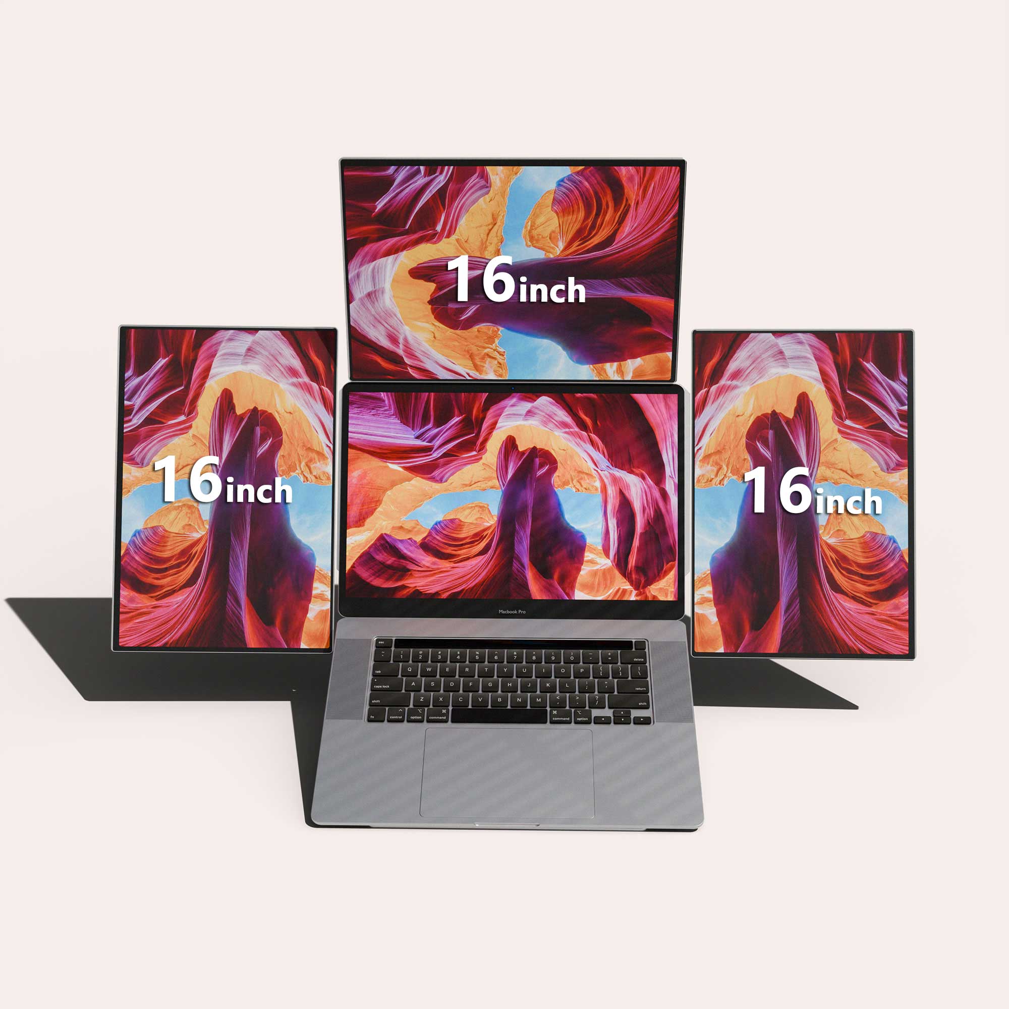 Lepow TriCreate 16" Silver – Modular Triple Portable Monitor