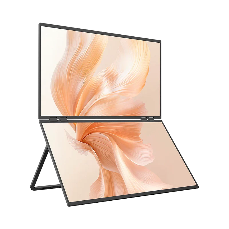 Lepow Delta Mega – 23.8″ 100Hz Dual Vertical Foldable Monitor | IPS, USB-C, Stacked Dual-Screen for Laptop, MacBook & Office Setup