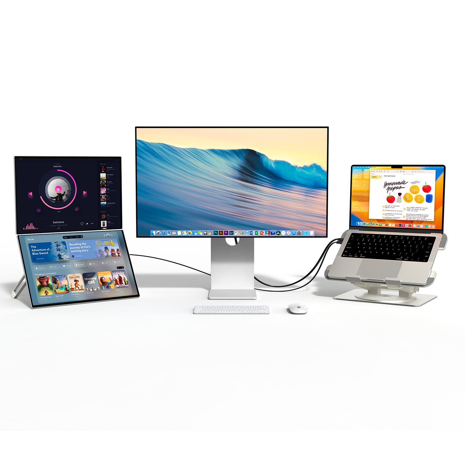 Lepow TriScreen Pro — 27" 4K + Dual 16" Portable Side Monitors