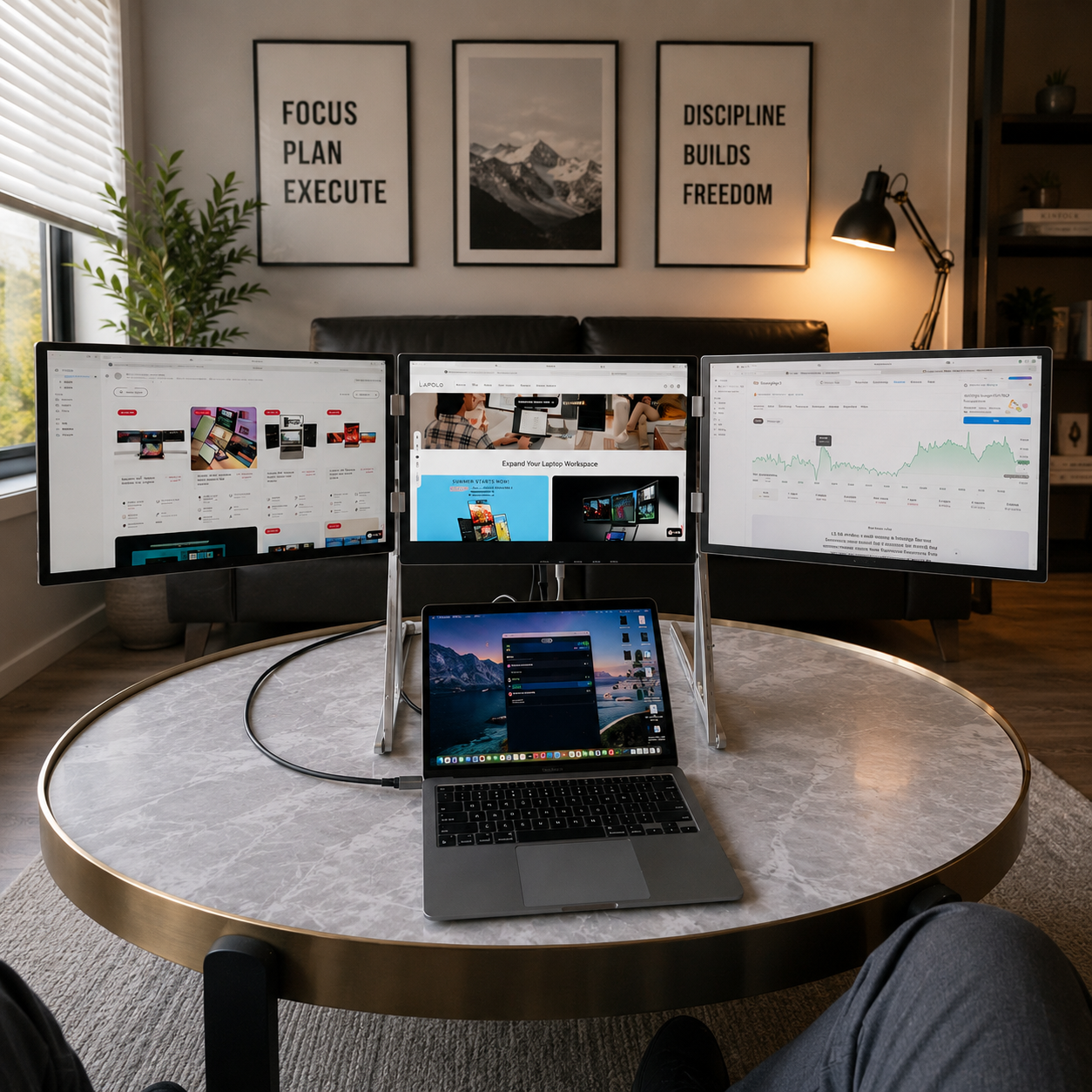 Lepow 15.6" Triple Monitor for Laptop