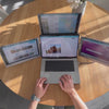 "Lepow 16 inch triple portable monitor – foldable three-screen display with USB-C, lightweight design for laptop and travel"