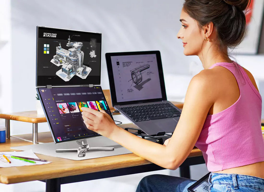 Crisp Visuals, Seamless Integration Portable Dual View Monitor - Second Screen